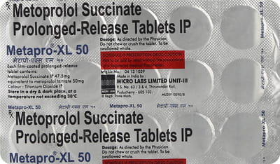 Metapro Xl 50mg Strip Of 15 Tablets