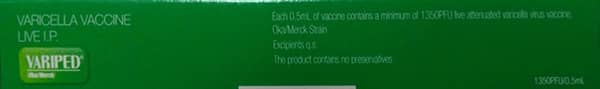 Variped Dry Vial Of 0.5Ml Powder For Vaccine