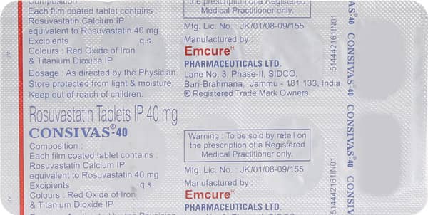 Consivas 40mg Strip Of 10 Tablets