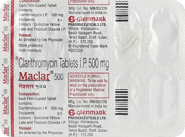 Maclar 500mg Strip Of 10 Tablets