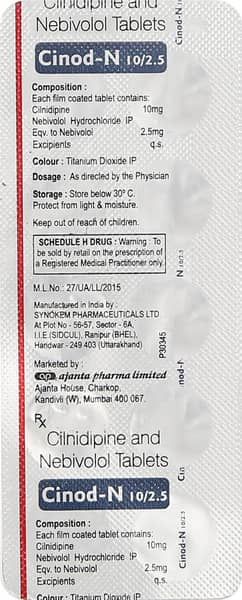 Cinod N 10Mg/2.5Mg Strip Of 10 Tablets