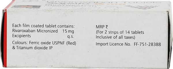 Xarelto 15mg Strip Of 28 Tablets
