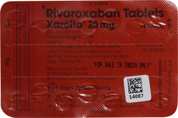 Xarelto 20mg Strip Of 28 Tablets