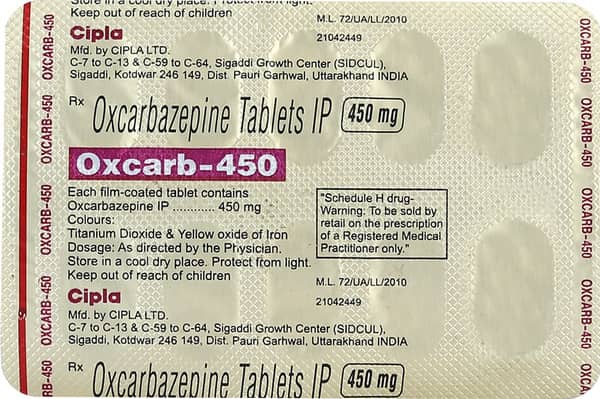 Oxcarb 450mg Strip Of 10 Tablets