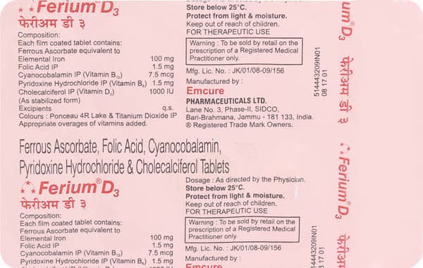 Ferium D3 Strip Of 10 Tablets