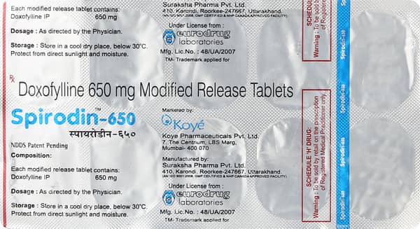 Spirodin 650mg Strip Of 10 Tablets