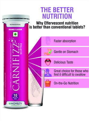 Carnifizz Orange Flavour Bottle Of 10 Effervescent Tablets