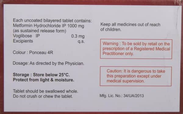 Voglikem M 0.3mg Forte Strip Of 10 Tablets