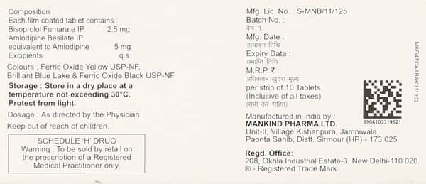 Bisoheart Am 2.5mg Strip Of 10 Tablets