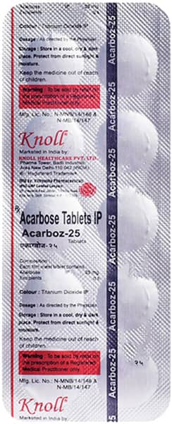 Acarboz 25mg Strip Of 10 Tablets