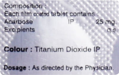 Acarboz 25mg Strip Of 10 Tablets