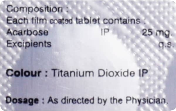 Acarboz 25mg Strip Of 10 Tablets