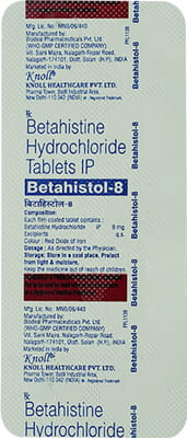 Betahistol 8mg Strip Of 10 Tablets