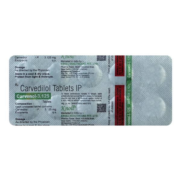 Carvenol 3.125Mg Strip Of 10 Tablets