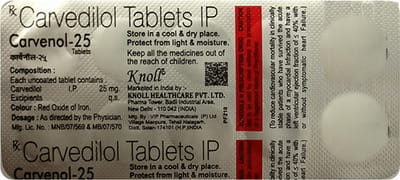 Carvenol 25mg Strip Of 10 Tablets