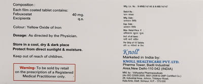 Febuxot 40mg Strip Of 10 Tablets (Knoll)