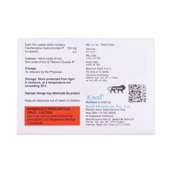 Fexinol 120Mg Strip Of 10 Tablets