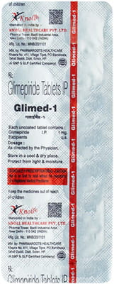 Glimed 1mg Strip Of 10 Tablets