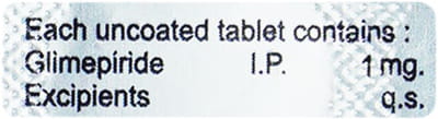 Glimed 1mg Strip Of 10 Tablets