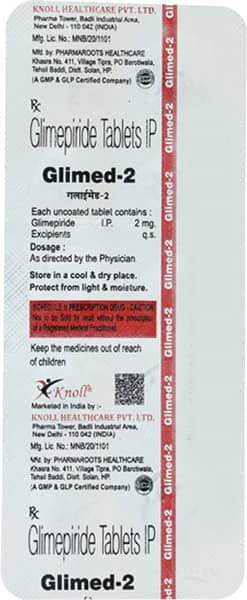 Glimed 2mg Strip Of 10 Tablets