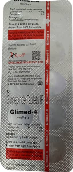 Glimed 4mg Strip Of 10 Tablets