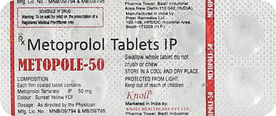 Metopole 50mg Strip Of 10 Tablets