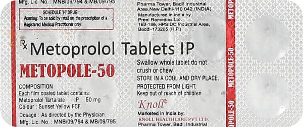 Metopole 50Mg Strip Of 10 Tablets