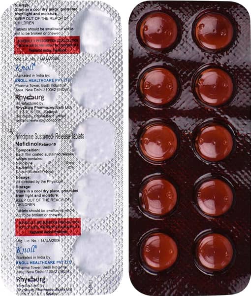 Nefidinol Retard 10mg Strip Of 10 Tablets