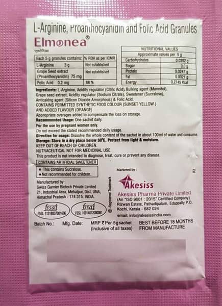 Elmonea Orange Flavour Sugar Free Sachet Of 5gm Granules