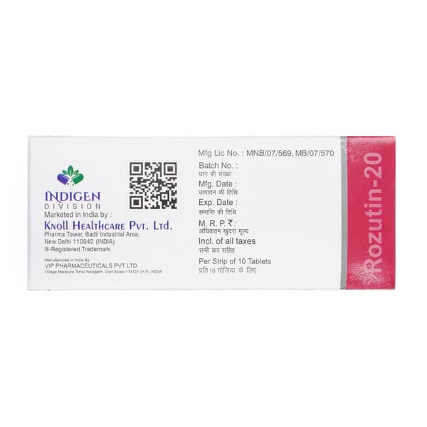 Rozutin 20Mg Strip Of 10 Tablets