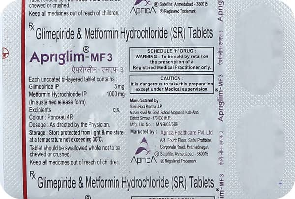Apriglim Mf 3mg Strip Of 10 Tablets