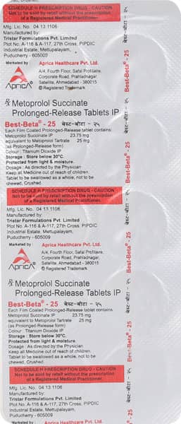 Best Beta 25mg Strip Of 10 Tablets