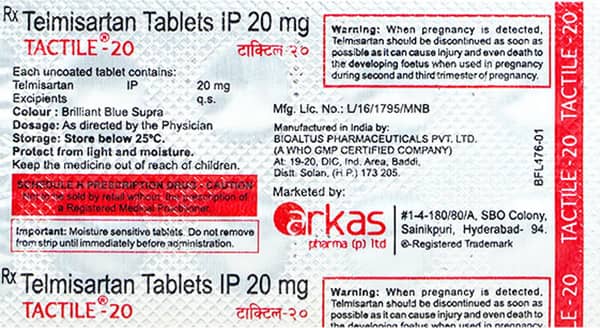 Tactile 20mg Tablets
