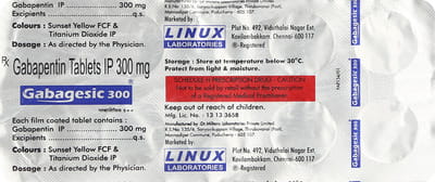 Gabagesic 300mg Strip Of 10 Tablets