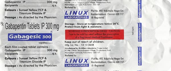 Gabagesic 300mg Strip Of 10 Tablets