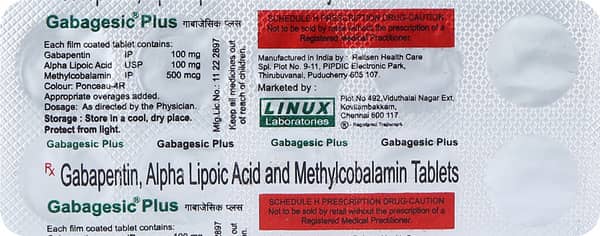 Gabagesic Plus Strip Of 10 Tablets