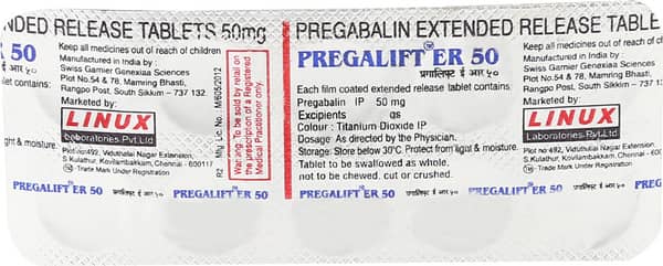 Pregalift Er 50mg Strip Of 10 Tablets