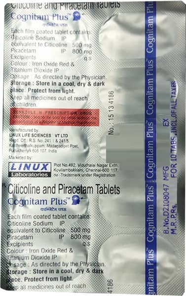Cognitam Plus Strip Of 10 Tablets