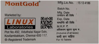 Montgold Strip Of 10 Tablets