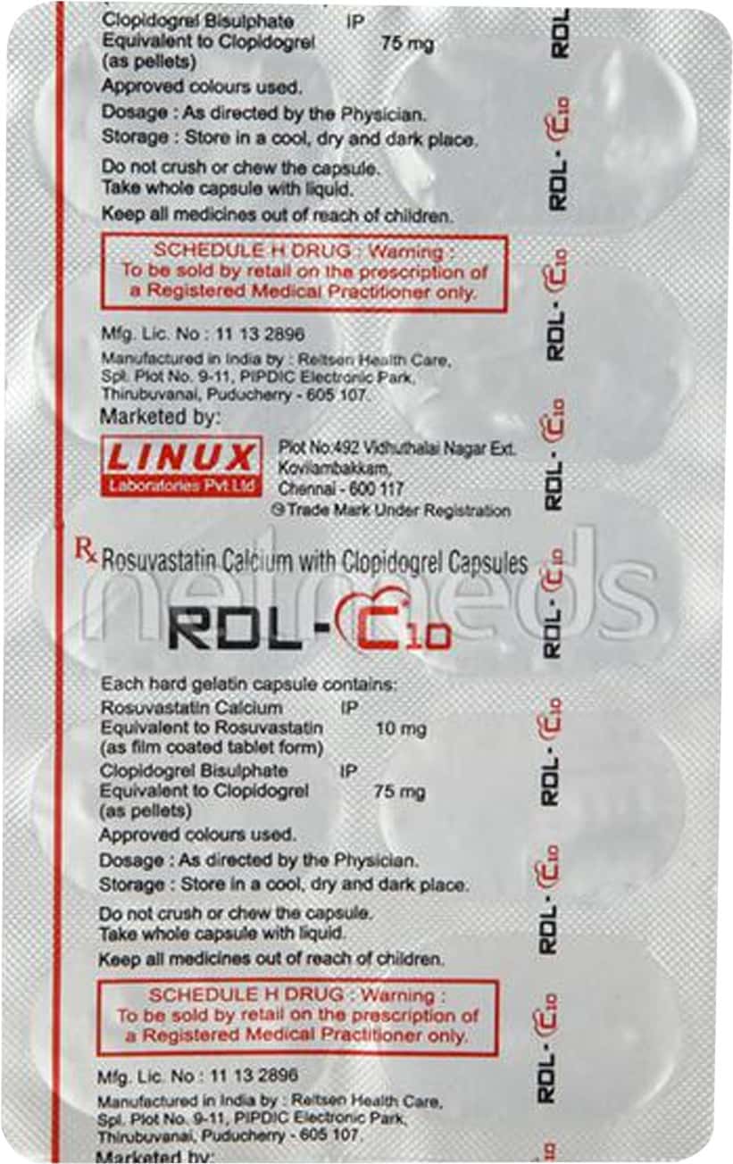 Rdl C 10mg Strip Of 10 Capsules: Uses, Side Effects, Price & Dosage ...