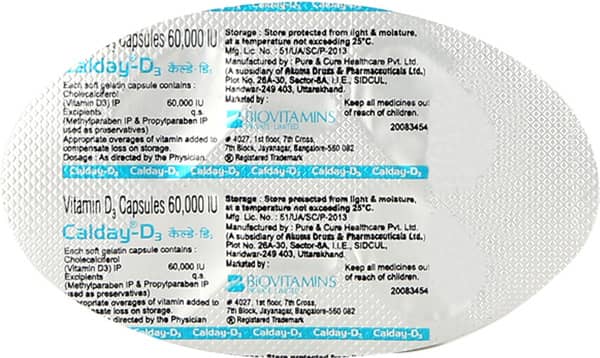 Calday D3 60k Strip Of 4 Capsules