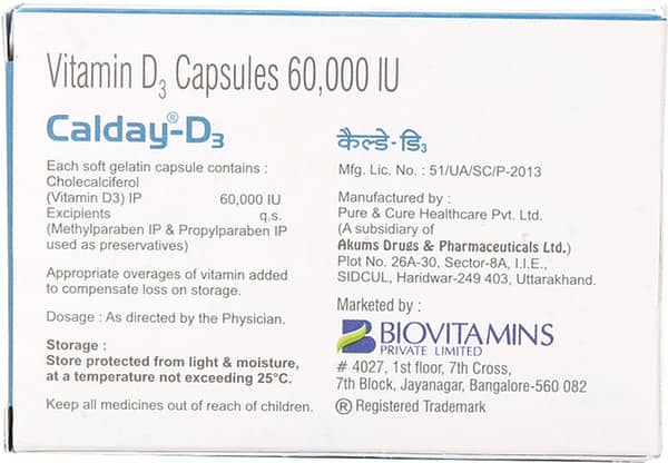 Calday D3 60k Strip Of 4 Capsules