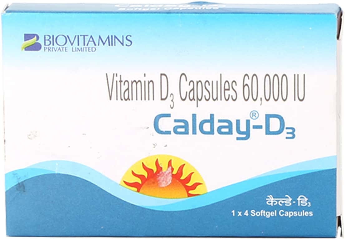 Kalcy Calday D3 60000 IU Capsule (4): Uses, Side Effects, Price & Dosage ...