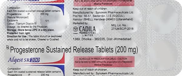 Algest Sr 200mg Strip Of 10 Tablets