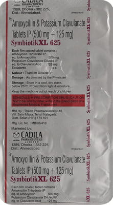 Symbiotik Xl 625mg Strip Of 10 Tablets