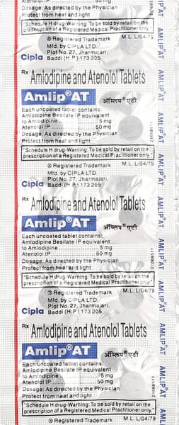 Amlip At 5/50mg Strip Of 10 Tablets