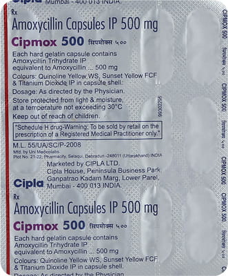 Cipmox 500mg Strip Of 15 Capsules