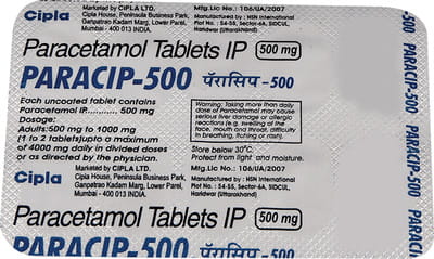 Paracip 500mg Strip Of 10 Tablets