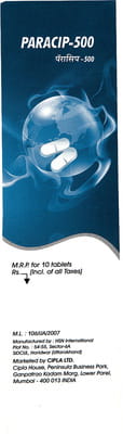 Paracip 500mg Strip Of 10 Tablets
