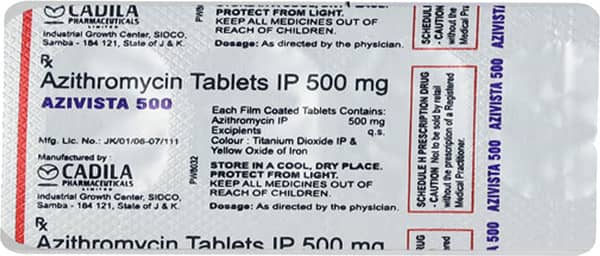 Azivista 500mg Strip Of 3 Tablets